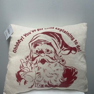 Festive Santa Throw Pillow - Red
